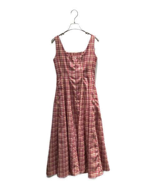 HER LIP TO（ハーリップトゥ）HER LIP TO (ハーリップトゥ) Paddington Long Dress ノースリーブ・キャミソールワンピース レッド サイズ:Sの古着・服飾アイテム