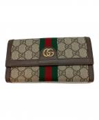 GUCCIグッチ）の古着「OPHIDIA GG コンチネンタルウォレット 525040 長財布」｜ブラウン