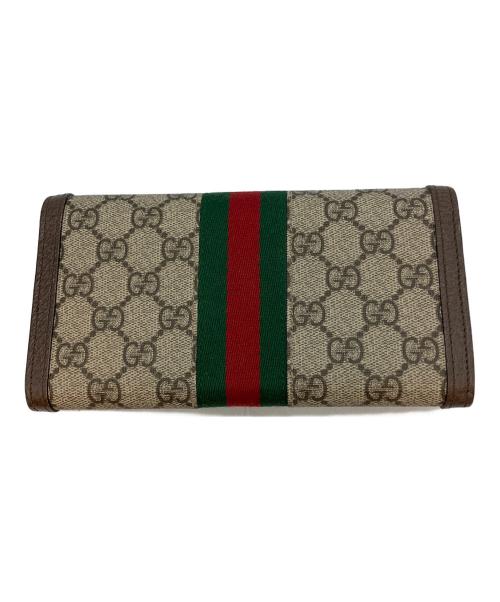 GUCCI（グッチ）GUCCI (グッチ) OPHIDIA GG コンチネンタルウォレット 525040 長財布 ブラウンの古着・服飾アイテム