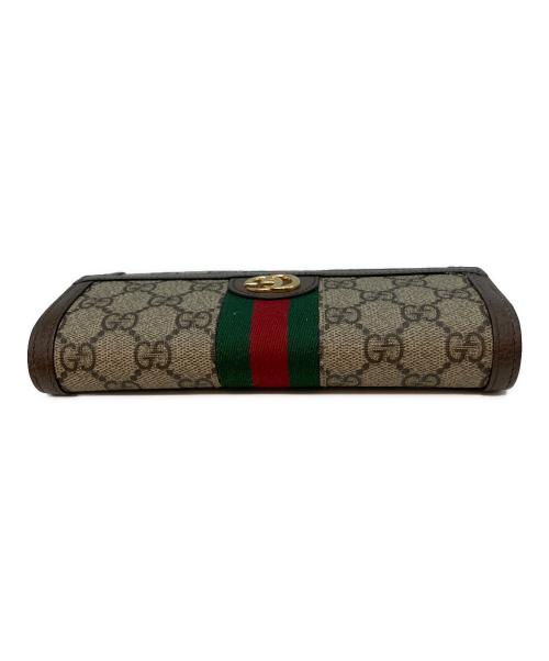 GUCCI（グッチ）GUCCI (グッチ) OPHIDIA GG コンチネンタルウォレット 525040 長財布 ブラウンの古着・服飾アイテム