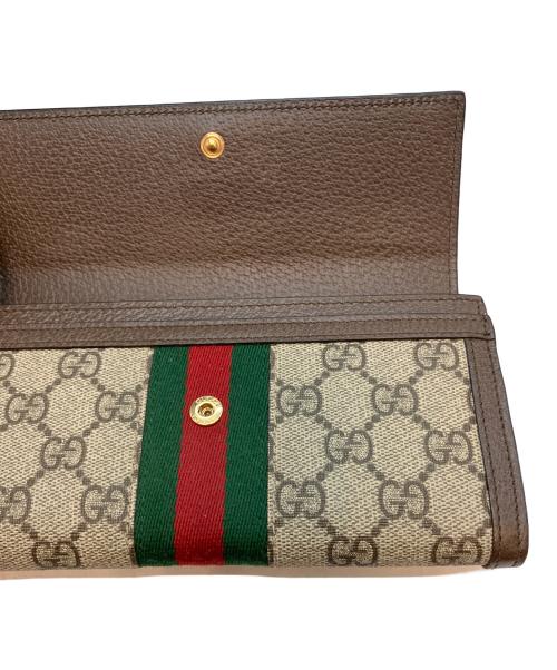 GUCCI（グッチ）GUCCI (グッチ) OPHIDIA GG コンチネンタルウォレット 525040 長財布 ブラウンの古着・服飾アイテム