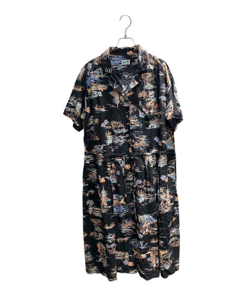 Schott（ショット）Schott (ショット) アロハ 半袖ワンピース ブラック サイズ:Freeの古着・服飾アイテム