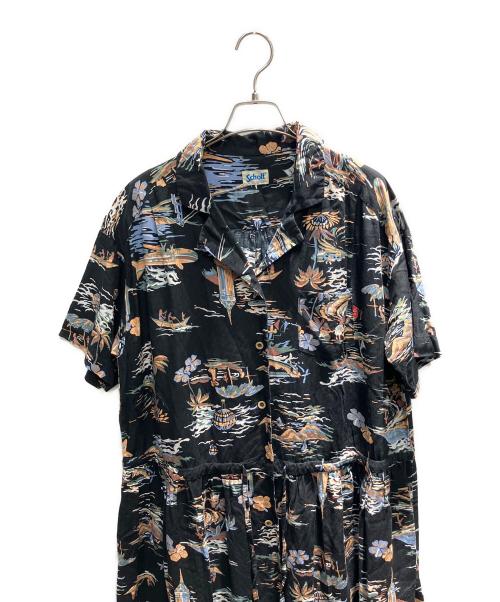 Schott（ショット）Schott (ショット) アロハ 半袖ワンピース ブラック サイズ:Freeの古着・服飾アイテム