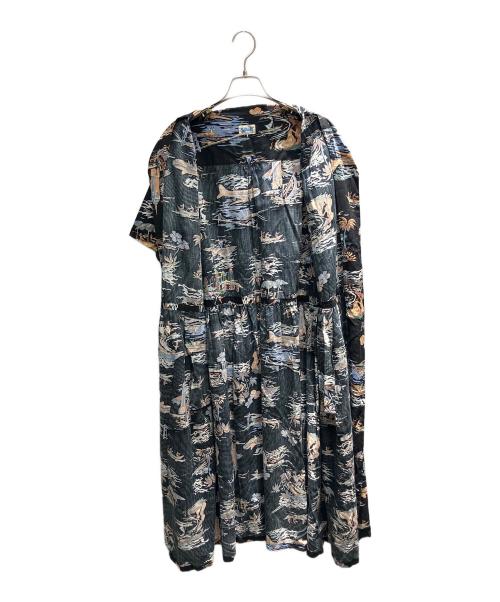 Schott（ショット）Schott (ショット) アロハ 半袖ワンピース ブラック サイズ:Freeの古着・服飾アイテム