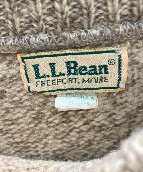 L.L.Bean（エルエルビーン）L.L.Bean (エルエルビーン) 70s USA製 厚手ニット ベージュ×グリーン サイズ:Lの古着・服飾アイテム