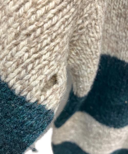 L.L.Bean（エルエルビーン）L.L.Bean (エルエルビーン) 70s USA製 厚手ニット ベージュ×グリーン サイズ:Lの古着・服飾アイテム