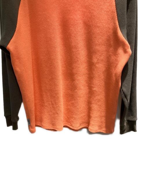 Prov（プルーヴ）Prov (プルーヴ) WAFFLE RAGLAN THERMAL ORANGE/BROWN 長袖カットソー オレンジ サイズ:Mの古着・服飾アイテム