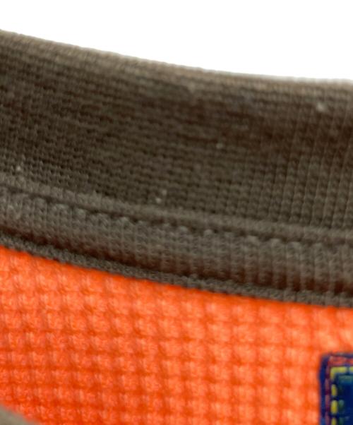 Prov（プルーヴ）Prov (プルーヴ) WAFFLE RAGLAN THERMAL ORANGE/BROWN 長袖カットソー オレンジ サイズ:Mの古着・服飾アイテム