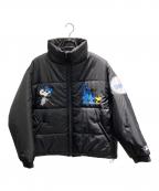 PEANUTS×MLBピーナッツ×エムエルビー）の古着「中綿ジャケット」｜ブラック