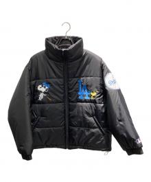 PEANUTS×MLB（ピーナッツ×エムエルビー）の古着「中綿ジャケット」｜ブラック
