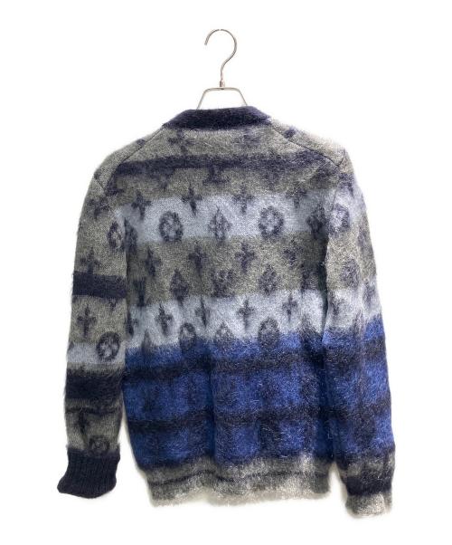 LOUIS VUITTON（ルイ ヴィトン）LOUIS VUITTON (ルイ ヴィトン) モヘアカーディガン ネイビー×グレー サイズ:Sの古着・服飾アイテム