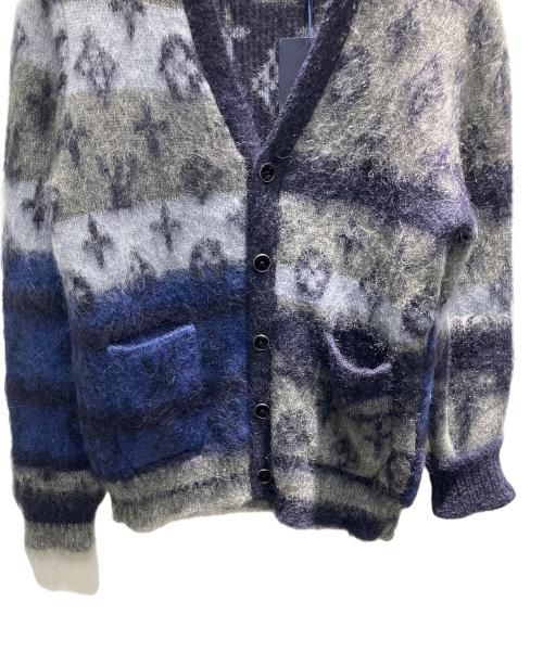LOUIS VUITTON（ルイ ヴィトン）LOUIS VUITTON (ルイ ヴィトン) モヘアカーディガン ネイビー×グレー サイズ:Sの古着・服飾アイテム