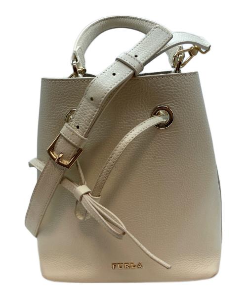 FURLA（フルラ）FURLA (フルラ) コスタンザ 巾着型2WAYショルダーバッグ  2WAYショルダーバッグ アイボリーの古着・服飾アイテム