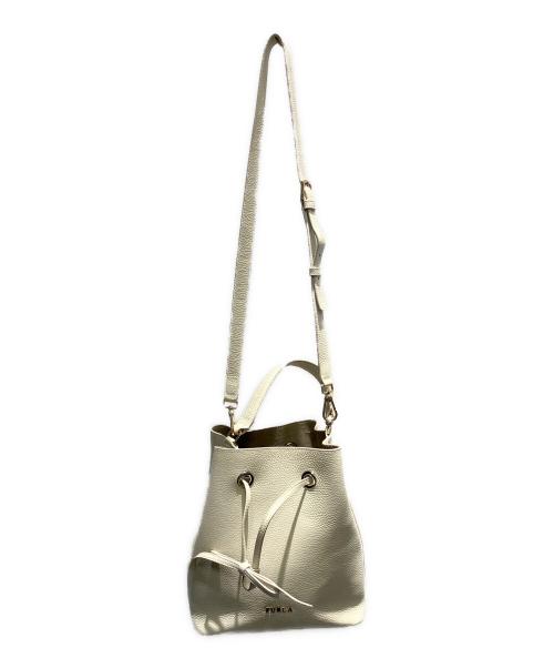 FURLA（フルラ）FURLA (フルラ) コスタンザ 巾着型2WAYショルダーバッグ  2WAYショルダーバッグ アイボリーの古着・服飾アイテム
