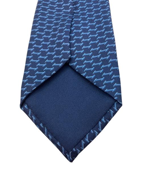 HERMES（エルメス）HERMES (エルメス) ランディングH シルクツイルタイ ネイビー サイズ:不明の古着・服飾アイテム