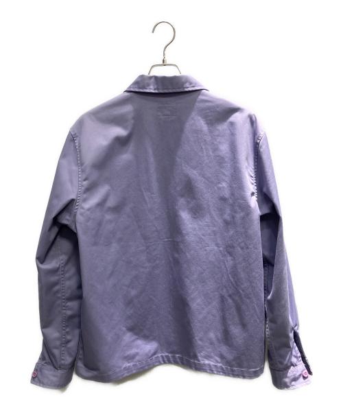 stussy（ステューシー）stussy (ステューシー) Zip Up Work Shirt 長袖シャツ パープル サイズ:Lの古着・服飾アイテム