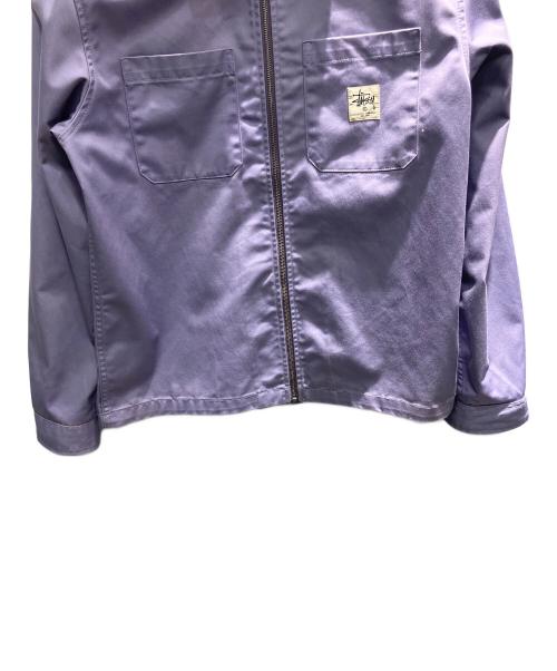 stussy（ステューシー）stussy (ステューシー) Zip Up Work Shirt 長袖シャツ パープル サイズ:Lの古着・服飾アイテム