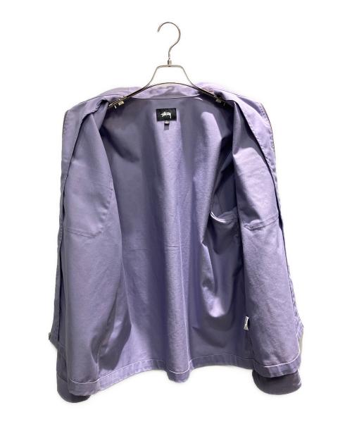 stussy（ステューシー）stussy (ステューシー) Zip Up Work Shirt 長袖シャツ パープル サイズ:Lの古着・服飾アイテム