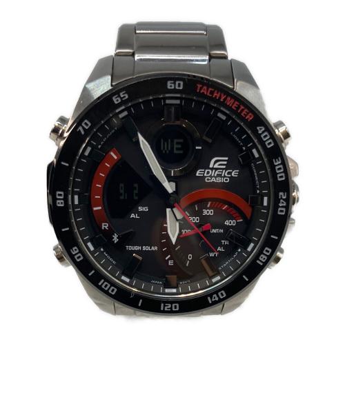 CASIO（カシオ）CASIO (カシオ) タフソーラー SSブレスレット 5582 腕時計 ブラック×レッドの古着・服飾アイテム