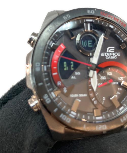 CASIO（カシオ）CASIO (カシオ) タフソーラー SSブレスレット 5582 腕時計 ブラック×レッドの古着・服飾アイテム