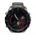 CASIO（カシオ）の古着「タフソーラー SSブレスレット 5582 腕時計」｜ブラック×レッド