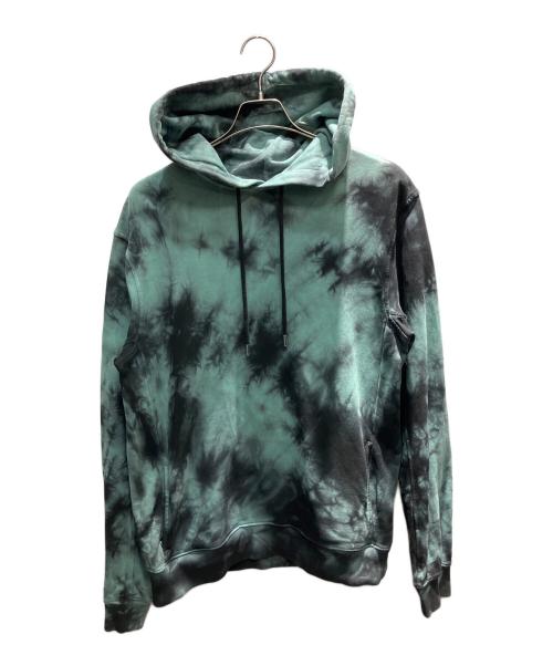 DRIES VAN NOTEN（ドリスヴァンノッテン）DRIES VAN NOTEN (ドリスヴァンノッテン) タイダイ染め 22AW スウェットパーカー グリーン×ブラック サイズ:Mの古着・服飾アイテム