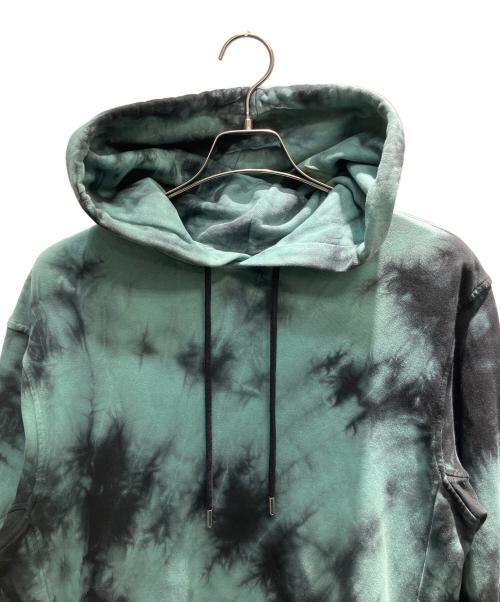 DRIES VAN NOTEN（ドリスヴァンノッテン）DRIES VAN NOTEN (ドリスヴァンノッテン) タイダイ染め 22AW スウェットパーカー グリーン×ブラック サイズ:Mの古着・服飾アイテム