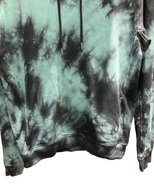 DRIES VAN NOTEN（ドリスヴァンノッテン）DRIES VAN NOTEN (ドリスヴァンノッテン) タイダイ染め 22AW スウェットパーカー グリーン×ブラック サイズ:Mの古着・服飾アイテム