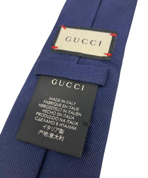 GUCCI（グッチ）GUCCI (グッチ) キングスネーク アンダーノット シルクタイ ネクタイ ネイビー サイズ:Freeの古着・服飾アイテム
