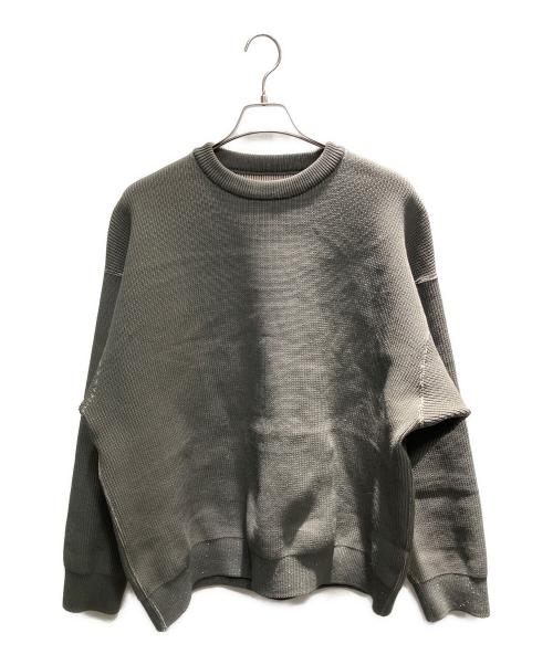 N.HOOLYWOOD（エヌ ハリウッド）N.HOOLYWOOD (エヌ ハリウッド) FALL 2025 リバーシブル クルーネックニット EXCHANGE SERVICE TOPS KNIT 厚手ニット カーキ サイズ:38の古着・服飾アイテム