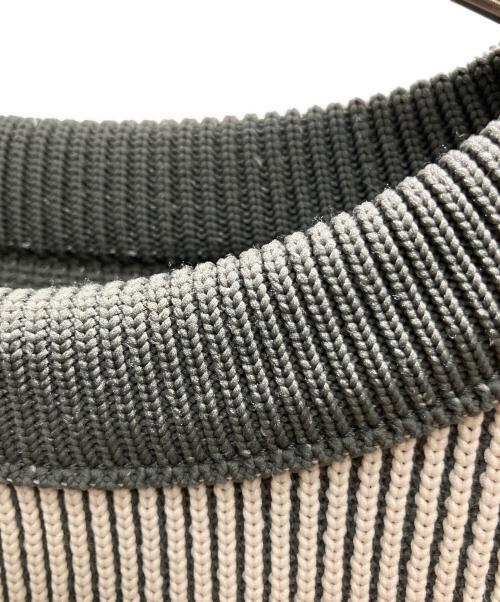 N.HOOLYWOOD（エヌ ハリウッド）N.HOOLYWOOD (エヌ ハリウッド) FALL 2025 リバーシブル クルーネックニット EXCHANGE SERVICE TOPS KNIT 厚手ニット カーキ サイズ:38の古着・服飾アイテム