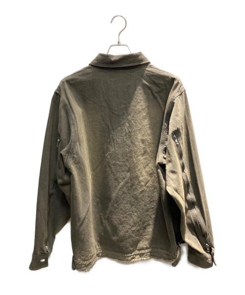 GRANCY（グランシー）GRANCY (グランシー) ジップデザイン デニムシャツ ジャケット ブラウン サイズ:XLの古着・服飾アイテム
