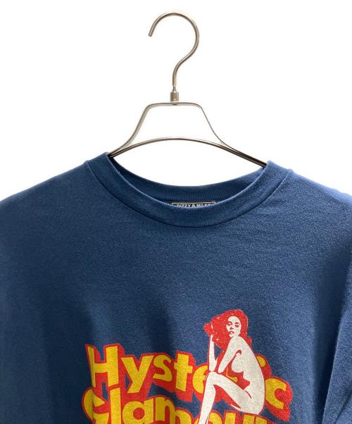 Hysteric Glamour（ヒステリックグラマー）Hysteric Glamour (ヒステリックグラマー) DO ANYTHING ロングTシャツ 長袖カットソー ネイビー サイズ:XLの古着・服飾アイテム
