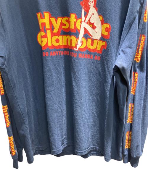 Hysteric Glamour（ヒステリックグラマー）Hysteric Glamour (ヒステリックグラマー) DO ANYTHING ロングTシャツ 長袖カットソー ネイビー サイズ:XLの古着・服飾アイテム
