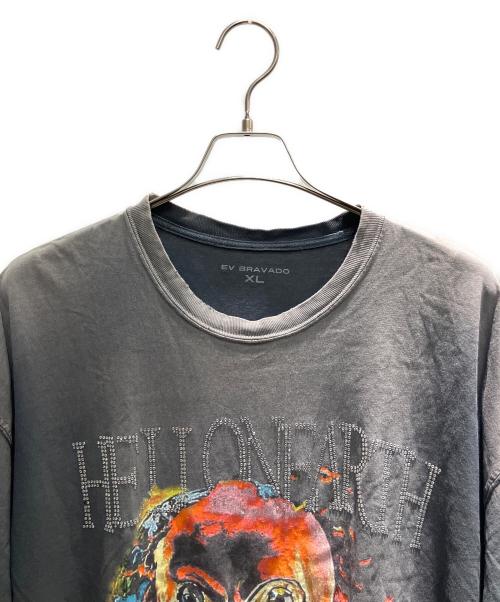 EV BRAVAFO（エル・ブラバード）EV BRAVAFO (エル・ブラバード) プリントTシャツ グレー サイズ:XLの古着・服飾アイテム