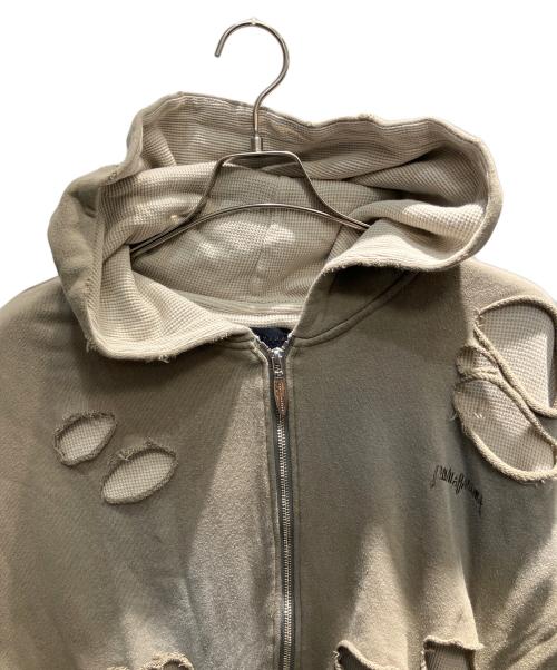 JUN/NAKAYAMA（ジュン ナカヤマ）JUN/NAKAYAMA (ジュン ナカヤマ) レイヤードダメージパーカー ベージュ サイズ:48の古着・服飾アイテム