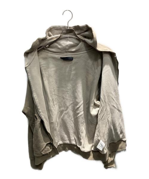 JUN/NAKAYAMA（ジュン ナカヤマ）JUN/NAKAYAMA (ジュン ナカヤマ) レイヤードダメージパーカー ベージュ サイズ:48の古着・服飾アイテム
