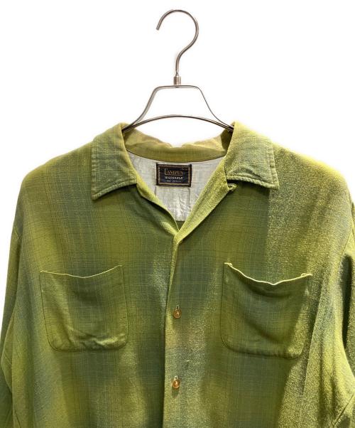 CAMPUS（キャンパス）CAMPUS (キャンパス) 60s オンブレ 長袖シャツ グリーン サイズ:Lの古着・服飾アイテム