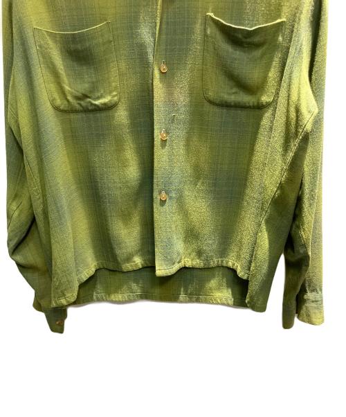 CAMPUS（キャンパス）CAMPUS (キャンパス) 60s オンブレ 長袖シャツ グリーン サイズ:Lの古着・服飾アイテム