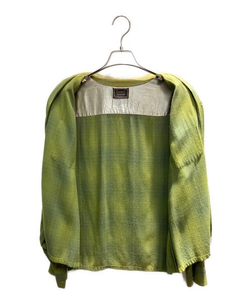 CAMPUS（キャンパス）CAMPUS (キャンパス) 60s オンブレ 長袖シャツ グリーン サイズ:Lの古着・服飾アイテム