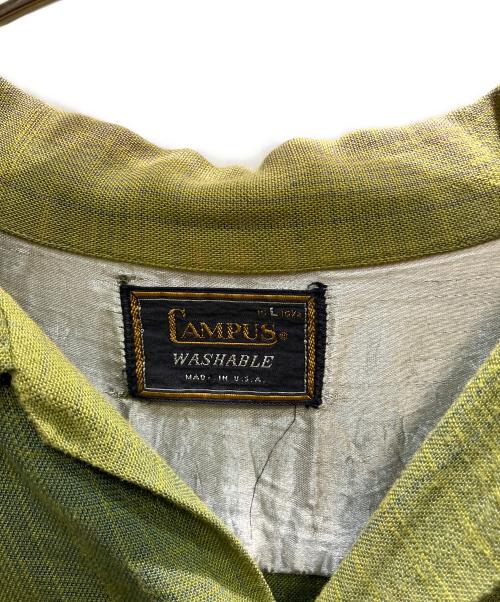 CAMPUS（キャンパス）CAMPUS (キャンパス) 60s オンブレ 長袖シャツ グリーン サイズ:Lの古着・服飾アイテム