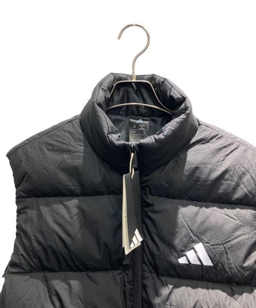 adidas（アディダス）adidas (アディダス) エッセンシャルズ クライマウォーム スリーストライプス パファー ダウン ベスト ダウンベスト ブラック サイズ:Lの古着・服飾アイテム