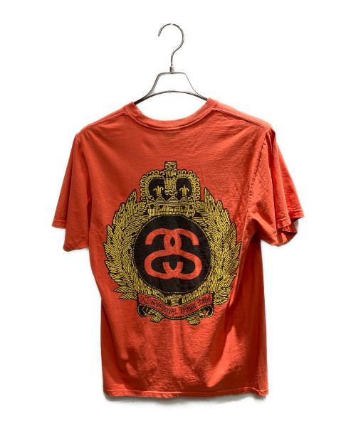 stussy（ステューシー）stussy (ステューシー) WREATH CROWN TEE 半袖カットソー オレンジ サイズ:Sの古着・服飾アイテム
