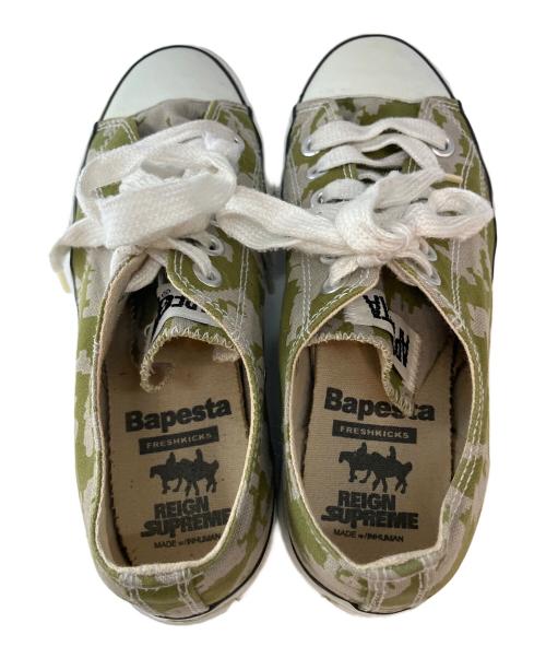 A BATHING APE（アベイシングエイプ）A BATHING APE (アベイシングエイプ) Bapesta REIGN SUPREME ローカットスニーカー オリーブ サイズ:6の古着・服飾アイテム