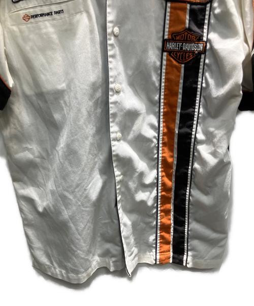HARLEY-DAVIDSON（ハーレーダビッドソン）HARLEY-DAVIDSON (ハーレーダビッドソン) 半袖シャツ ブラック×ホワイト サイズ:Mの古着・服飾アイテム