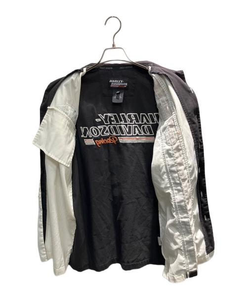 HARLEY-DAVIDSON（ハーレーダビッドソン）HARLEY-DAVIDSON (ハーレーダビッドソン) 半袖シャツ ブラック×ホワイト サイズ:Mの古着・服飾アイテム