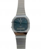 CASIOカシオ）の古着「クォーツ SSブレスレット 5154 デジアナウォッチ」｜ブルー