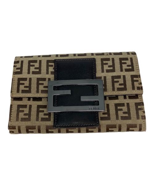 FENDI（フェンディ）FENDI (フェンディ) ズッカ 2270-8M00036・029 2つ折り財布 ブラウンの古着・服飾アイテム
