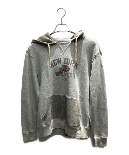 POLO RALPH LAUREN（ポロ・ラルフローレン）POLO RALPH LAUREN (ポロ・ラルフローレン) フード後付けパーカー グレー サイズ:Mの古着・服飾アイテム