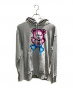 Hysteric Glamourヒステリックグラマー）の古着「GRAFFITI BEAR PT PARKA プルオーバーパーカー」｜グレー